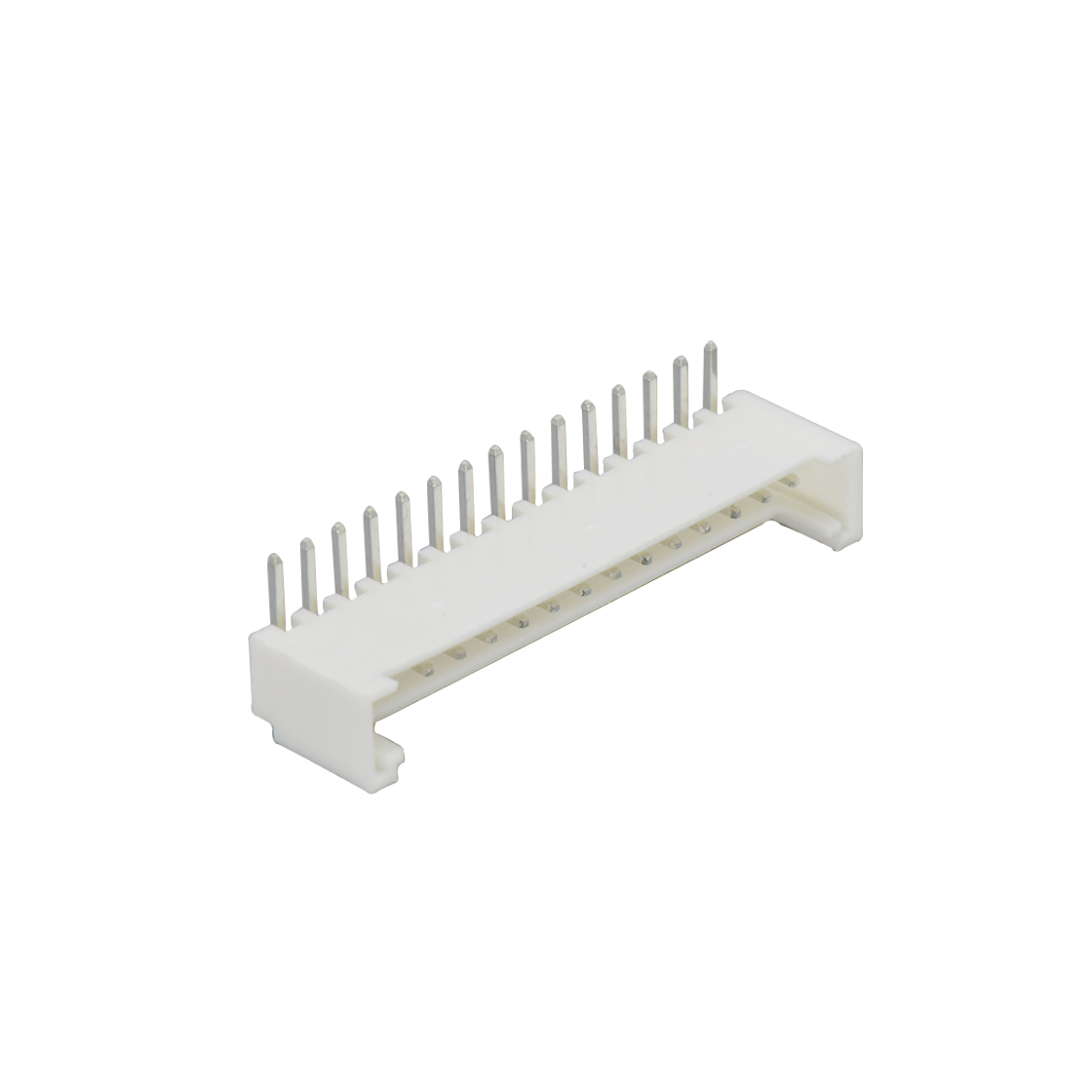 Pitch 2.00mm 90°单排卧插 Wafer PA66 15pin 本色 镀亮锡