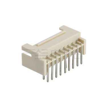 Pitch 2.0mm 90° 双排带定位弯针 Wafer 2X9Pin 本色 镀亮锡