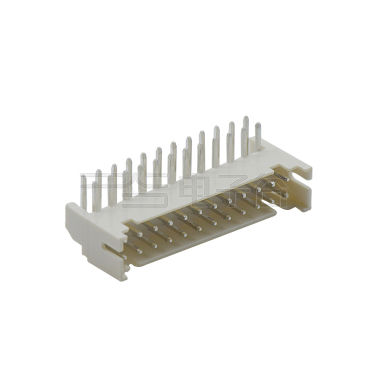Pitch 2.0mm 90°双排DIP型带定位墙 Wafer 2x12pin 米黄色 镀亮锡