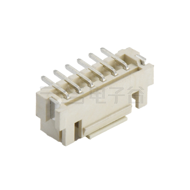 Pitch2.50mm 180°单排立贴 无卤Wafer 6Pin 本色 镀亮锡