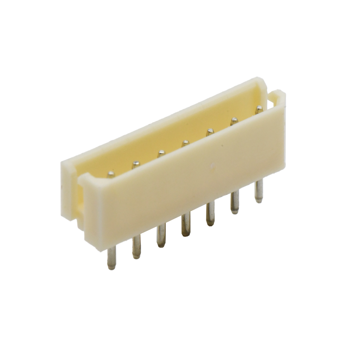 Pitch 2.50mm 单排180°DIP型 Wafer 7P 米黄色 镀亮锡