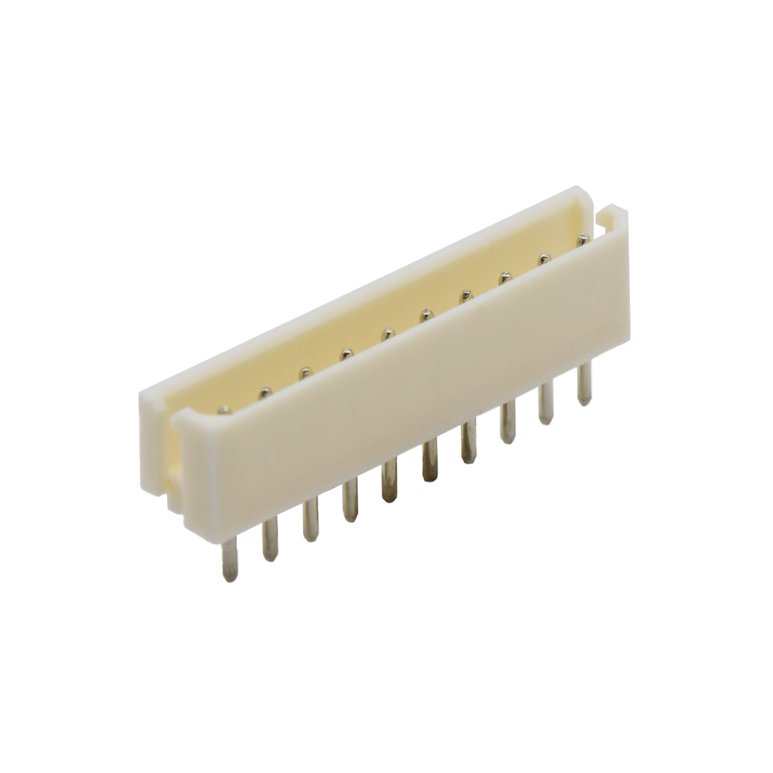 Pitch 2.50mm 单排180°DIP型 Wafer 10P 米黄色 镀亮锡
