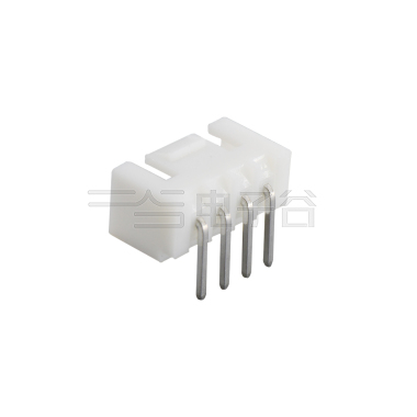 Pitch2.50mm 90°单排卧插带扣Wafer 4Pin 本色 镀亮锡