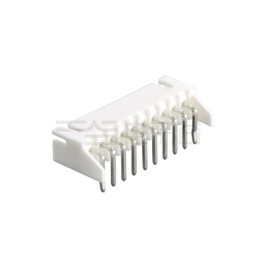 Pitch 2.50mm 90° WAFER 带定位 高弯 打K 10Pin 白色 PA66, UL94V-0 亮锡