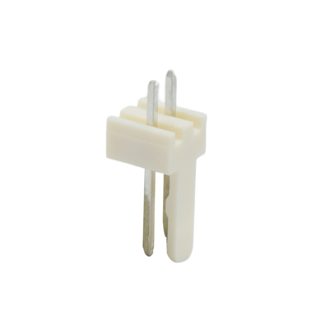 Pitch 2.54mm 单排180°立插全靠背 Wafer 2pin 本色 镀亮锡