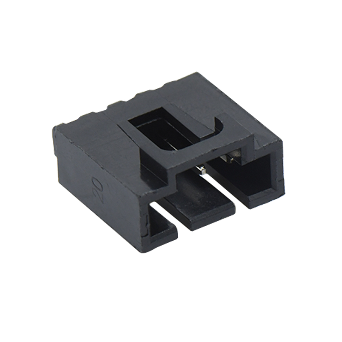 Pitch 2.54mm 90°DIP 卧插带扣 Wafer PA66 4Pin 黑色 镀全金15u"