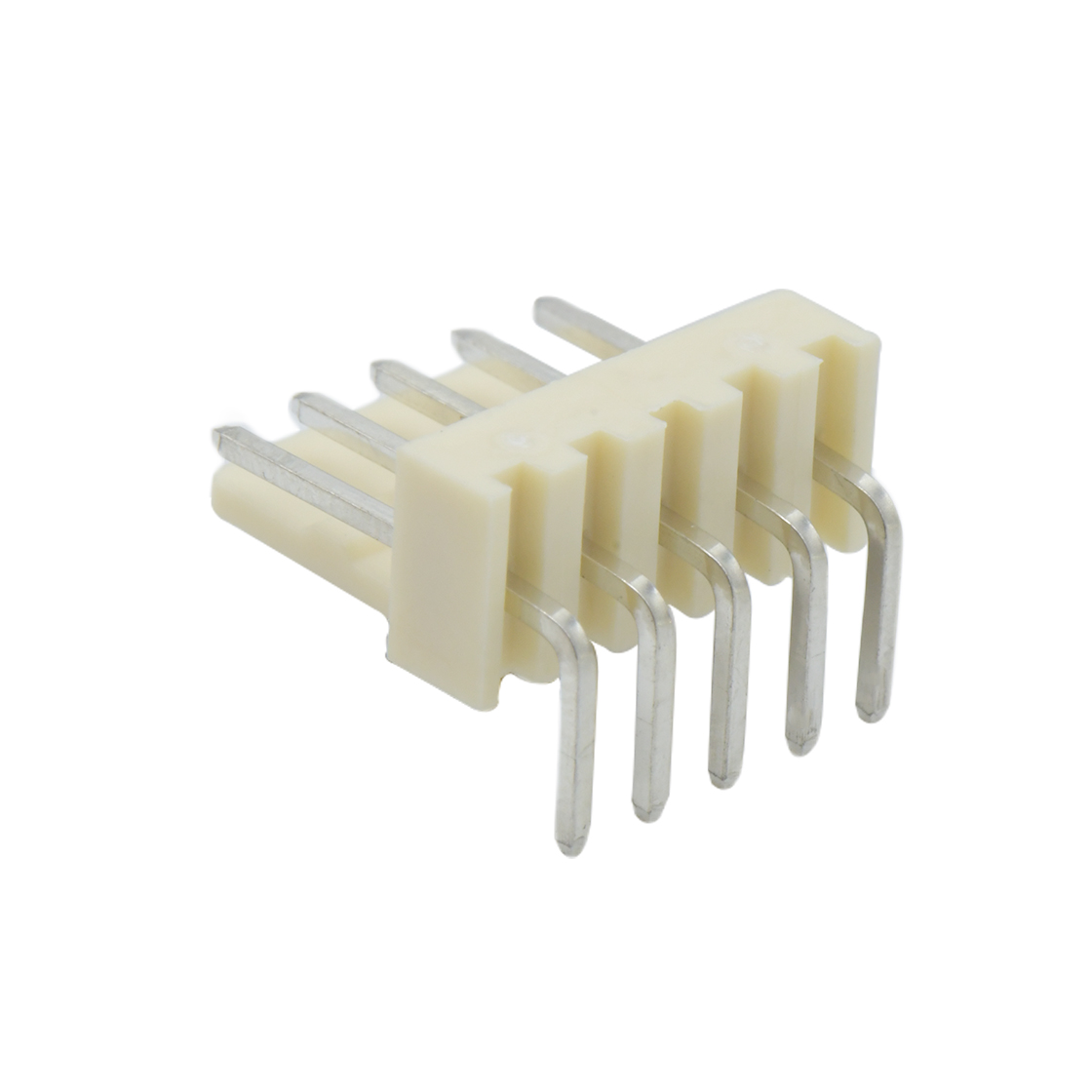 Pitch 2.54mm 单排90°卧插全靠背高弯 Wafer 5pin 本色 镀亮锡