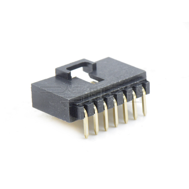 Pitch 2.54mm 90°DIP 卧插带扣 Wafer PA66 7Pin 黑色 镀全金Gold Flash