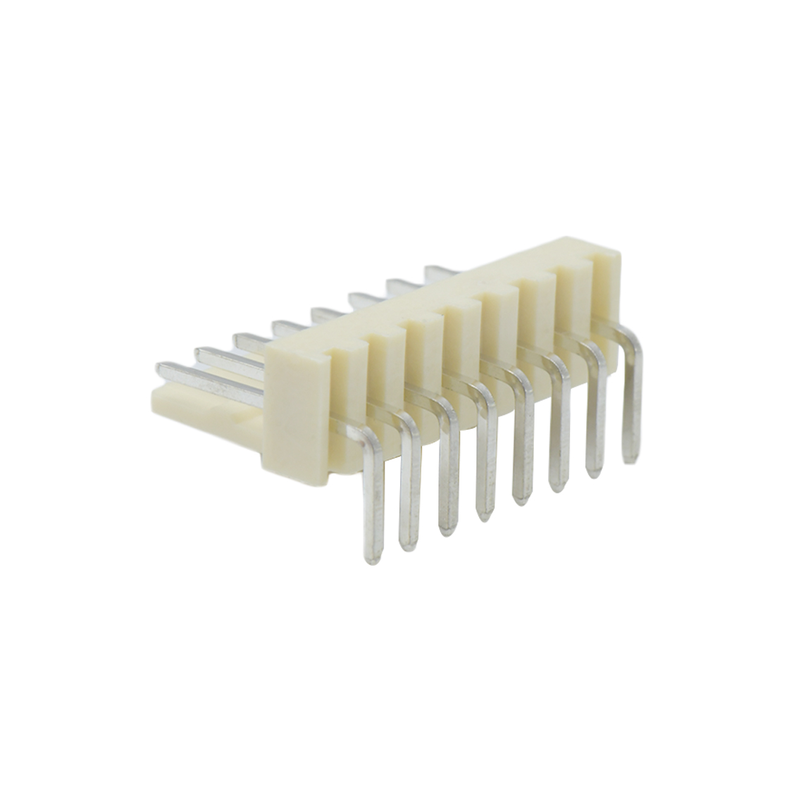 Pitch 2.54mm 单排90°卧插全靠背高弯 Wafer 8pin 本色 镀亮锡