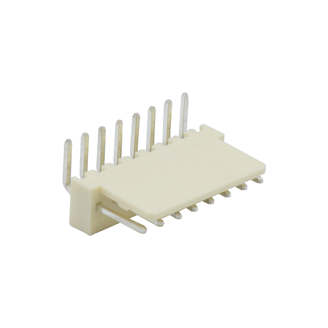 Pitch 2.54mm 单排90°卧插全靠背高弯 Wafer 8pin 本色 镀亮锡