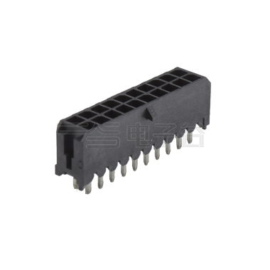 Pitch 3.00mm 180º双排不打K DIP型 Wafer 2X10pin 黑色 镀亮锡