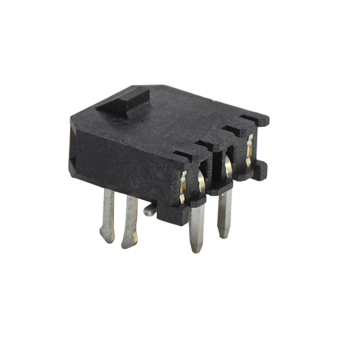 Pitch3.00mm 单排90°带扣带鱼叉脚 Dip型 Wafer 2pin 黑色 镀亮锡