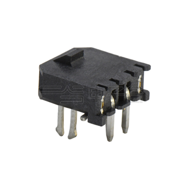 Pitch3.00mm 单排90°带扣带鱼叉脚 Dip型 Wafer 2pin 黑色 镀亮锡