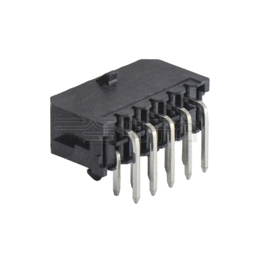 Pitch 3.00mm 90º双排带塑胶定位柱DIP型 Wafer 2X5pin 黑色 镀亮锡