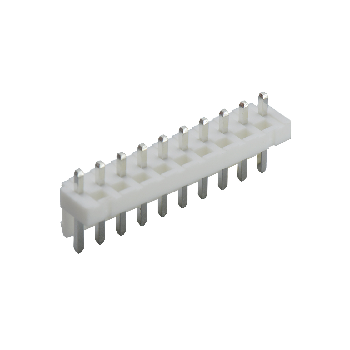 Pitch 3.96mm 180° 单排立插 直背 Wafer 10Pin 本色 PA66 UL94V-0
