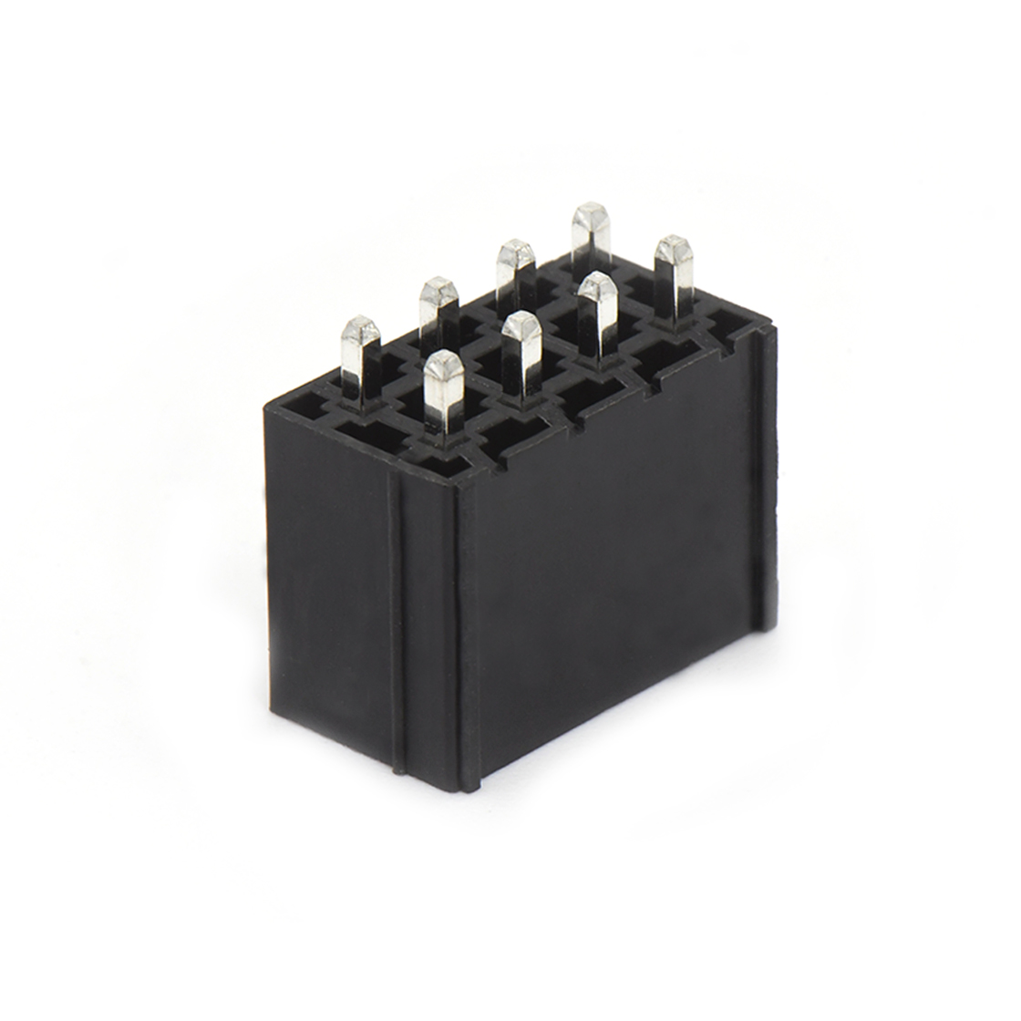 Pitch 4.2mm 双排 180°DIP Wafer 实心针 2X4Pin PA66,94V-0 黑色 亮锡