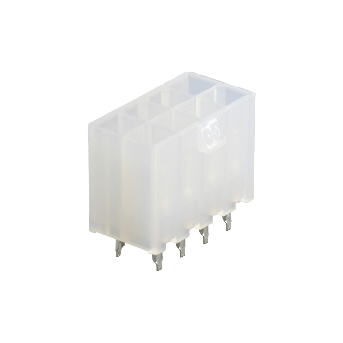 Pitch 4.2mm 双排 180°DIP Wafer 空心针 2X4Pin PA66,94V-2 本色(透明) 亮锡