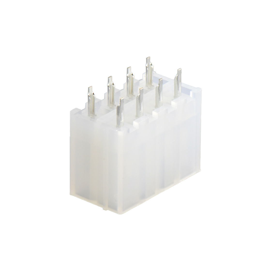 Pitch 4.2mm 双排 180°DIP Wafer 空心针 2X4Pin PA66,94V-2 本色(透明) 亮锡