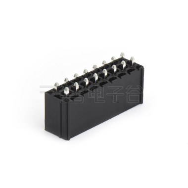 Pitch 4.2mm 双排 180°DIP Wafer 实心针 2X8Pin 黑色 亮锡