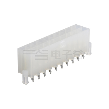 Pitch 4.2mm 双排 180°DIP Wafer 带双柱 空心针 2X10Pin 本色 亮锡
