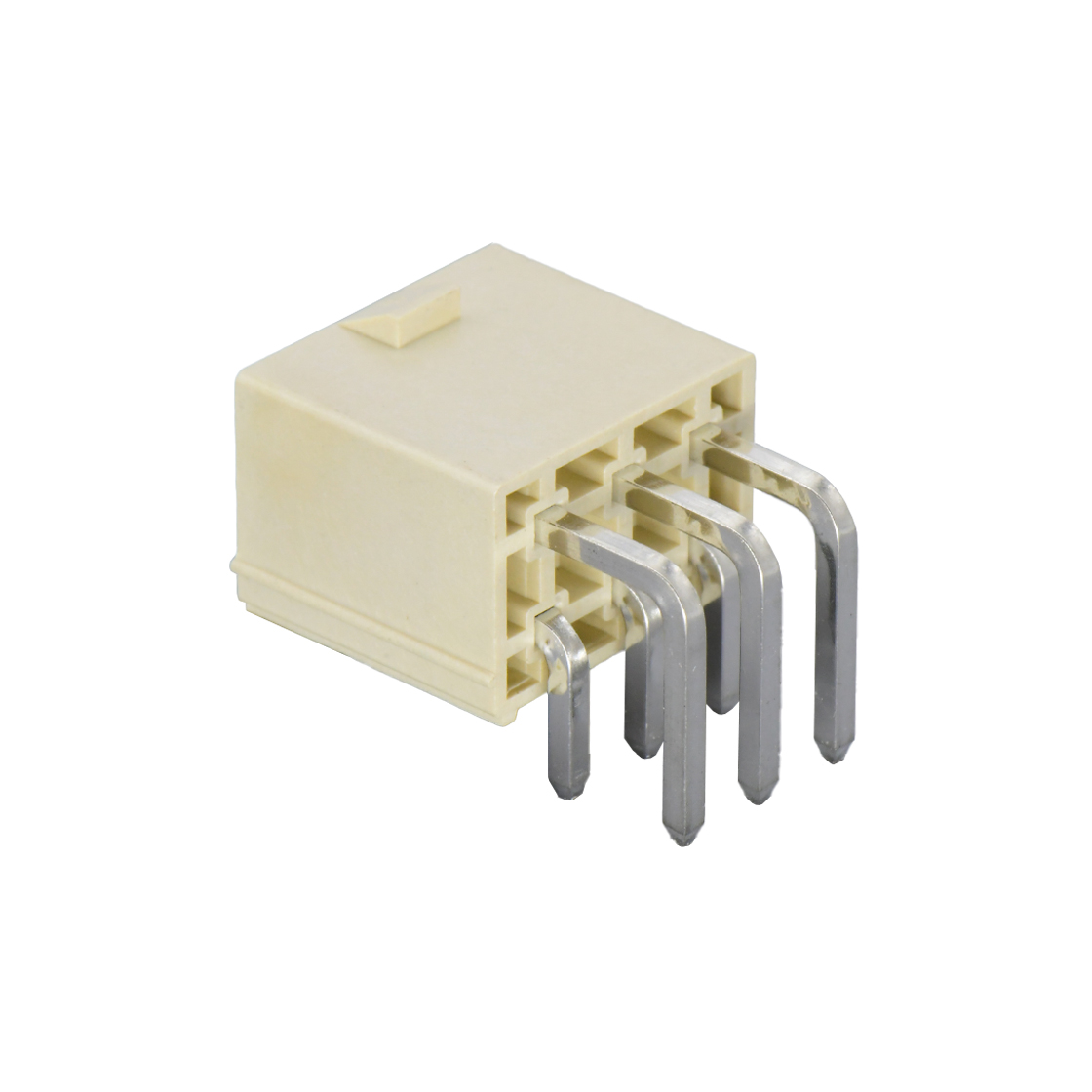 Pitch 4.2mm 双排 90°DIP Wafer 实心针 2X3Pin 本色 亮锡