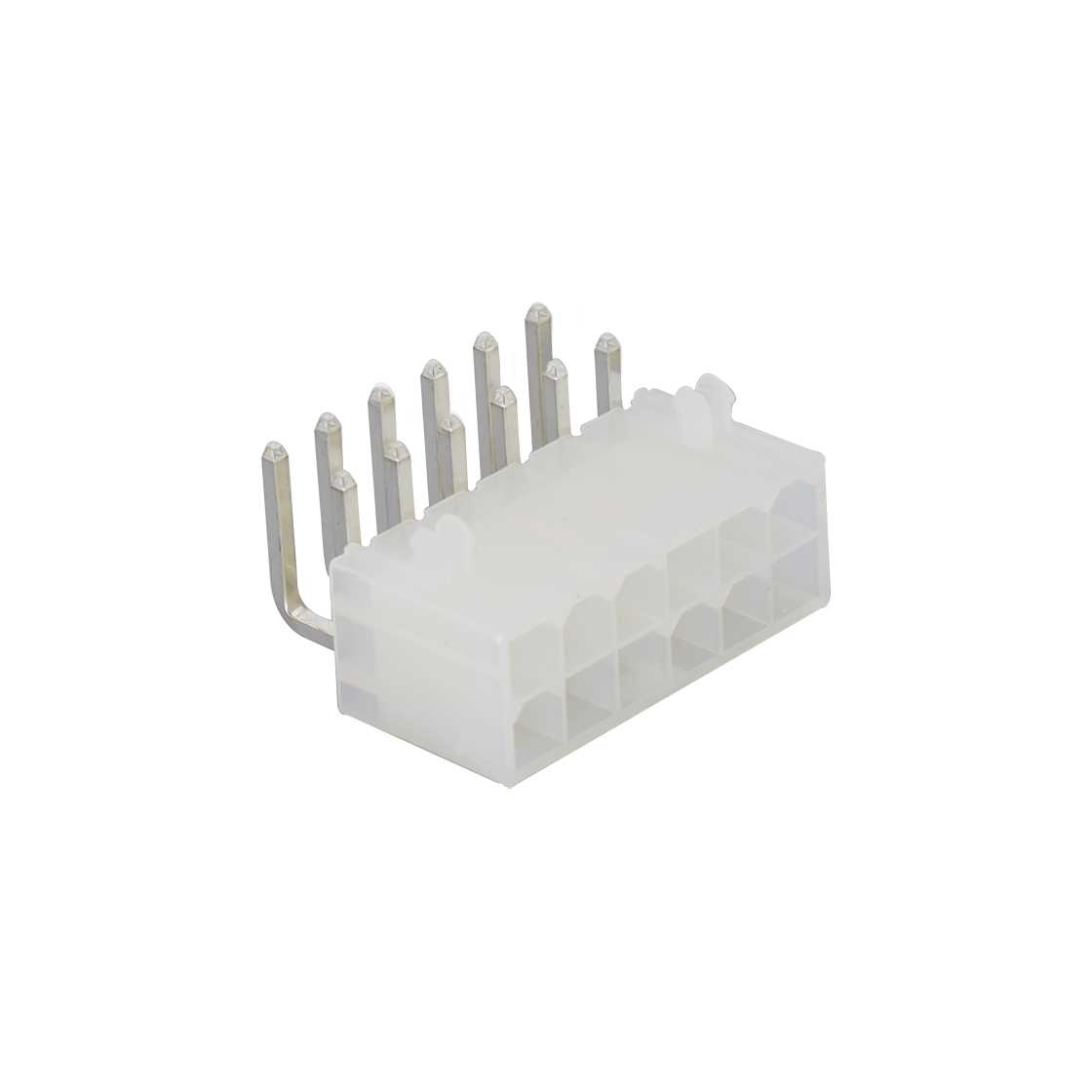 Pitch 4.2mm 双排 90°DIP Wafer 带定位柱 2X6Pin 本色 亮锡