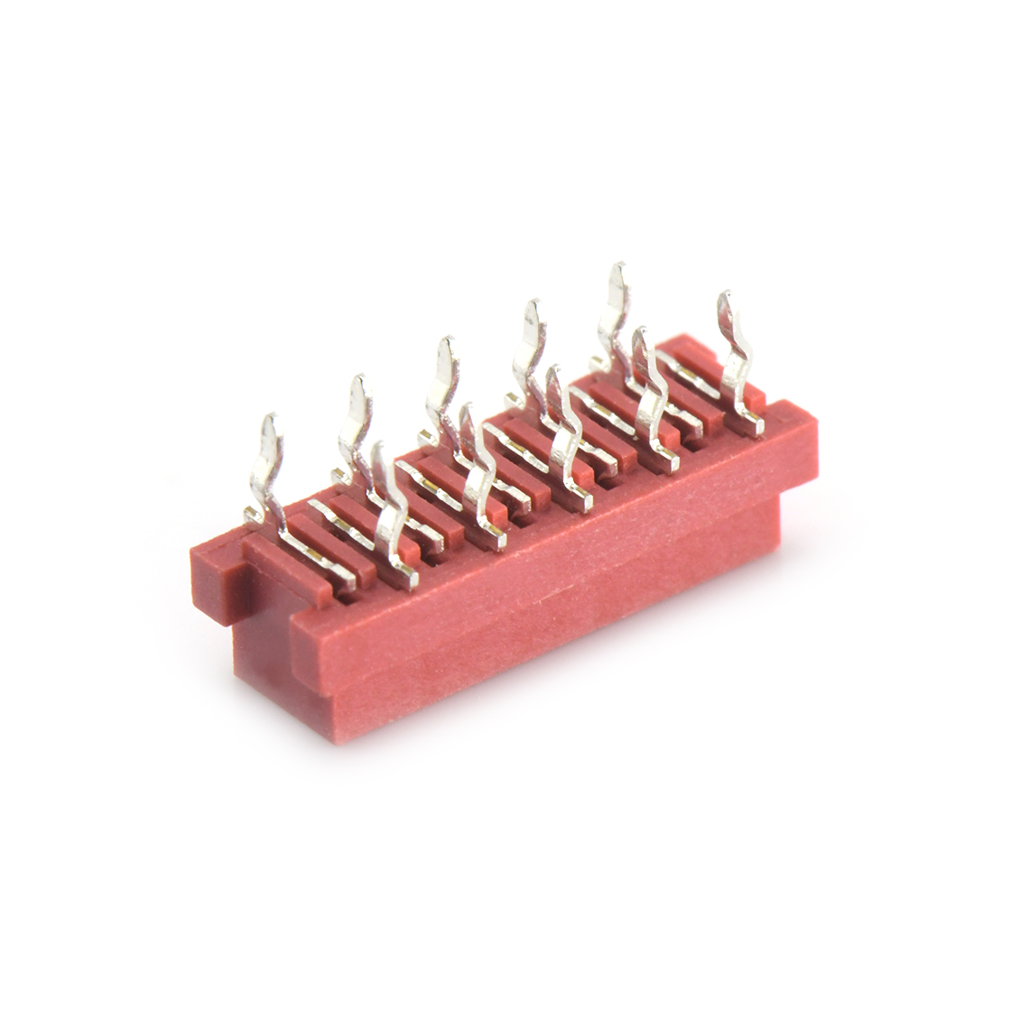 Pitch 1.27mm 180° 双排 DIP IDC公座 2X05Pin 红色 镀亮锡