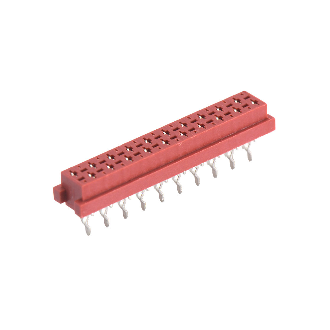 Pitch 1.27mm 180° 双排 DIP IDC公座 2X10Pin 红色 镀亮锡