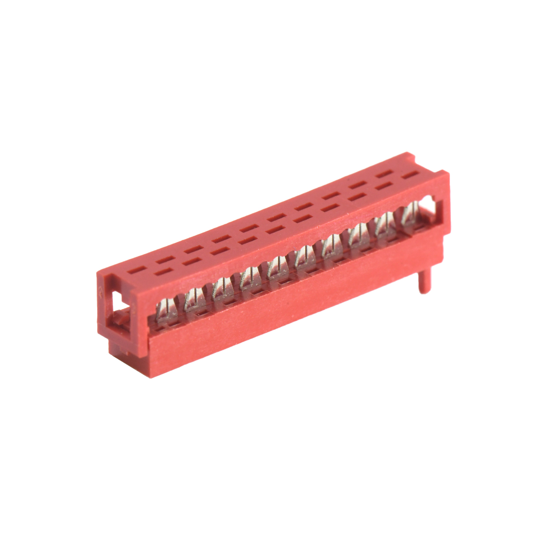 Pitch 1.27mm 180° 双排 DIP IDC母座 2X10Pin 红色 镀亮锡