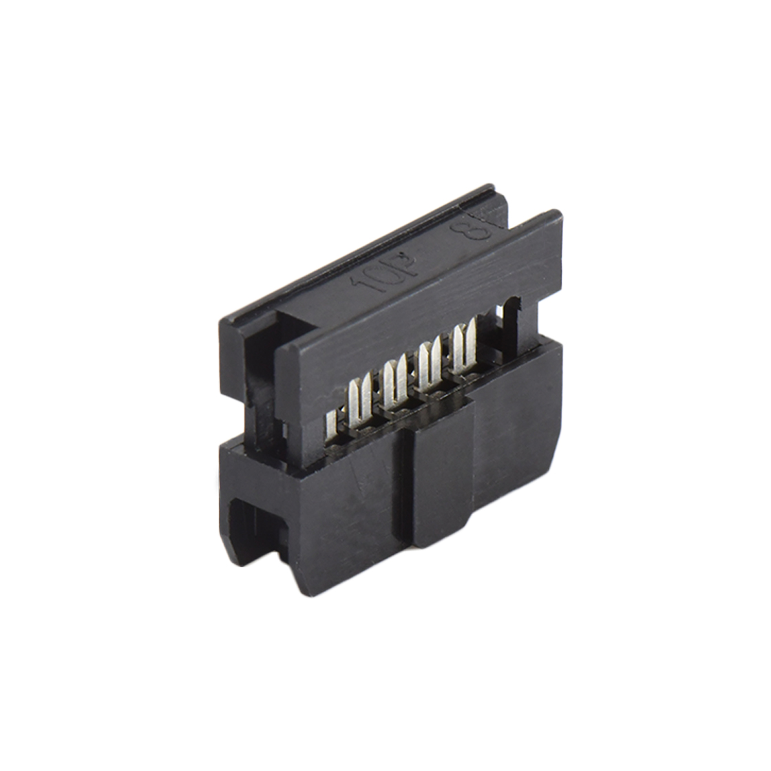 Pitch 2.0mm 180º常规款双排 IDC 两件套 2x5P 黑色 PBT,94V-0 镀半金G/F
