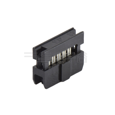Pitch 2.0mm 180º常规款双排 IDC 两件套 2x5P 黑色 PBT,94V-0 镀半金G/F