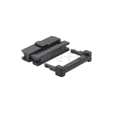 Pitch 2.0mm 180º常规款双排 IDC 三件套 2x8P 黑色 PBT,94V-0 镀半金G/F