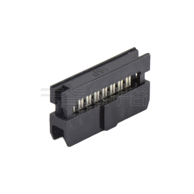 Pitch 2.0mm 180º常规款双排 IDC 两件套 2x8P 黑色 PBT,94V-0 镀半金G/F