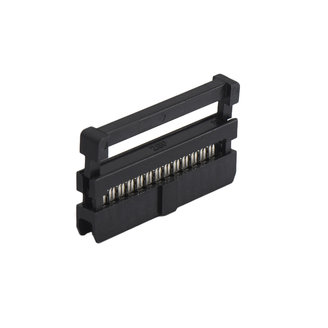 Pitch 2.0mm 180º常规款双排 IDC 三件套 2x13P 黑色 PBT,94V-0 镀半金G/F