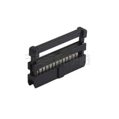 Pitch 2.0mm 180º常规款双排 IDC 三件套 2x13P 黑色 PBT,94V-0 镀半金G/F