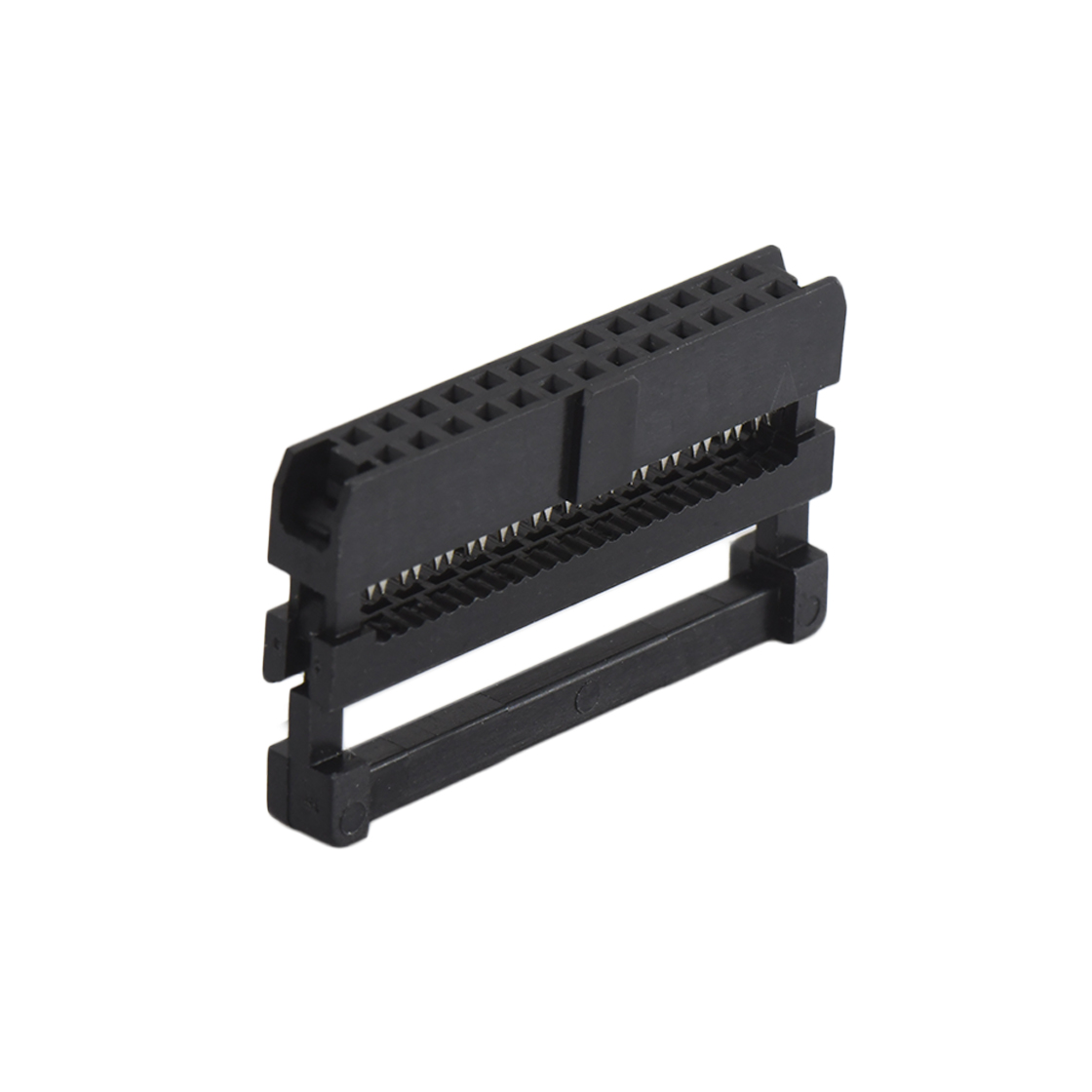 Pitch 2.0mm 180º常规款双排 IDC 三件套 2x13P 黑色 PBT,94V-0 镀半金G/F