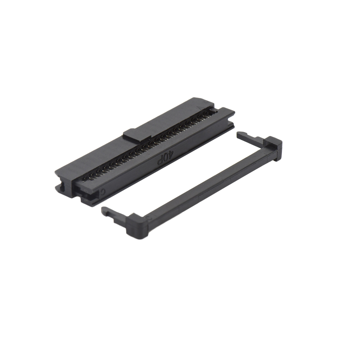Pitch 2.0mm 180º常规款双排 IDC 三件套 2x20P 黑色 PBT,94V-0 镀半金G/F