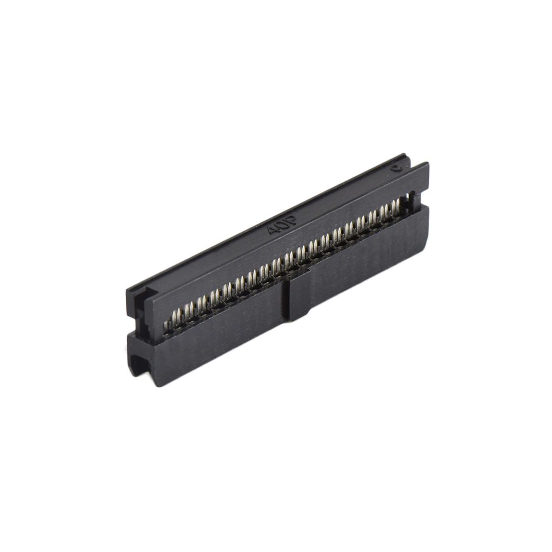 Pitch 2.0mm 180º常规款双排 IDC 两件套 2x20P 黑色 PBT,94V-0 镀半金G/F