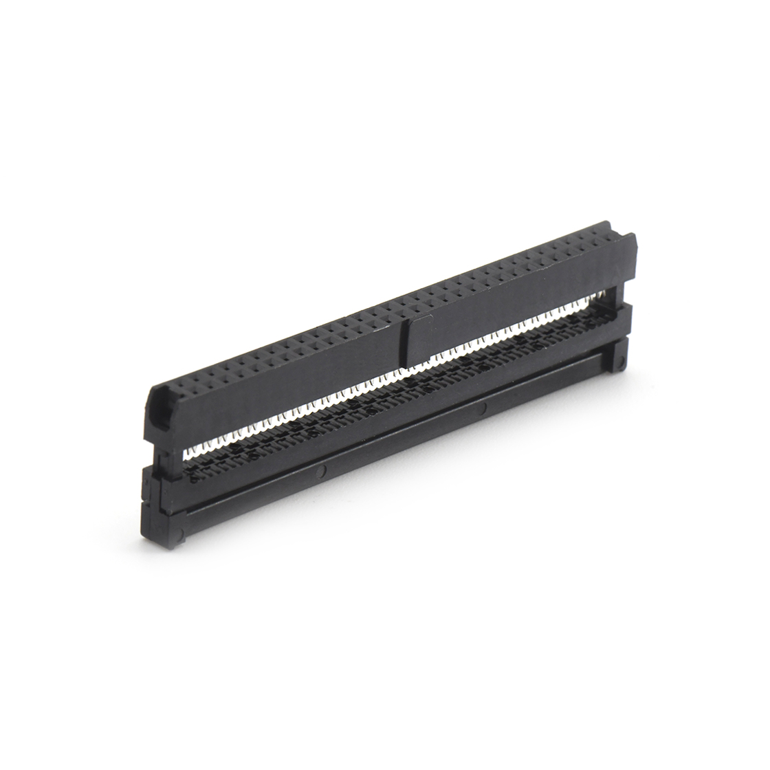 Pitch 2.0mm 180º常规款双排 IDC 三件套 2x30P 黑色 PBT,94V-0 镀半金G/F