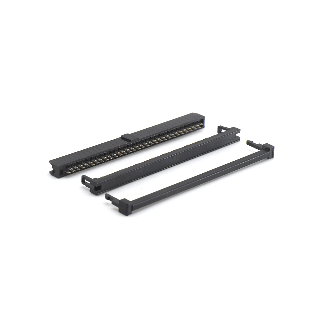 Pitch 2.0mm 180º常规款双排 IDC 三件套 2x30P 黑色 PBT,94V-0 镀半金G/F