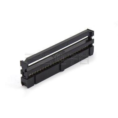 Pitch 2.54mm 180° 双排 DIP IDC 三件套 2X25P 黑色 镀半金G/F