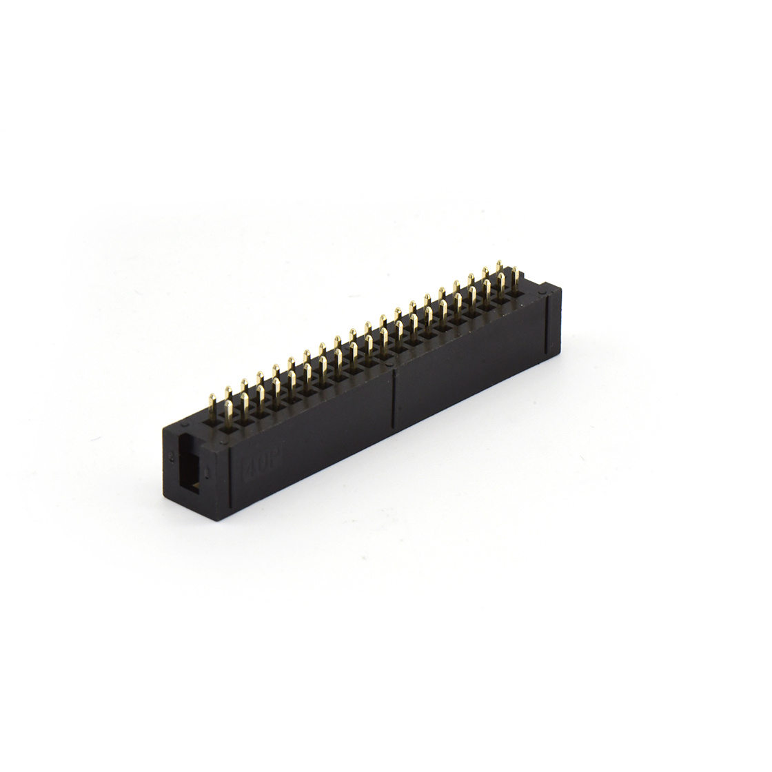 Pitch 2.54mm 180°双排DIP简牛 PC:3.3 2X20P黑色PBT镀全金G/F