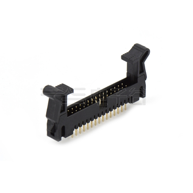 Pitch 2.0mm 180° 双排 DIP 牛角 高耳 PC:3.0MM 2X15Pin 黑色 镀全金G/F