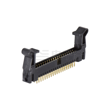 Pitch 2.0mm 180° 双排 DIP 牛角 高耳 PC:3.0MM 2X20Pin 黑色 镀全金G/F