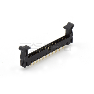 Pitch 2.0mm 180° 双排 DIP 牛角 高耳 PC:3.0MM 2X25Pin 黑色 镀全金G/F
