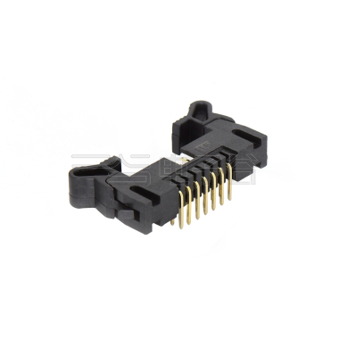 Pitch 2.0mm 90° 双排 DIP 牛角 低耳 PC:3.0MM 2X07Pin 黑色 镀全金G/F