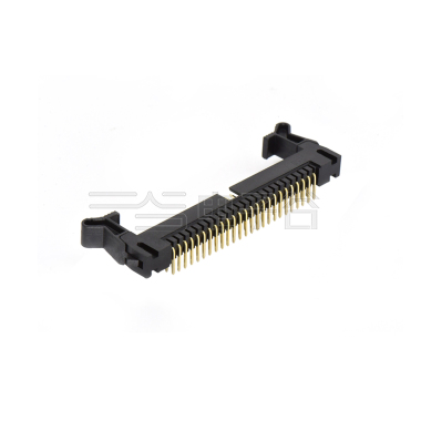 Pitch 2.0mm 90° 双排 DIP 牛角 高耳 PC:3.0MM 2X25Pin 黑色 镀全金G/F