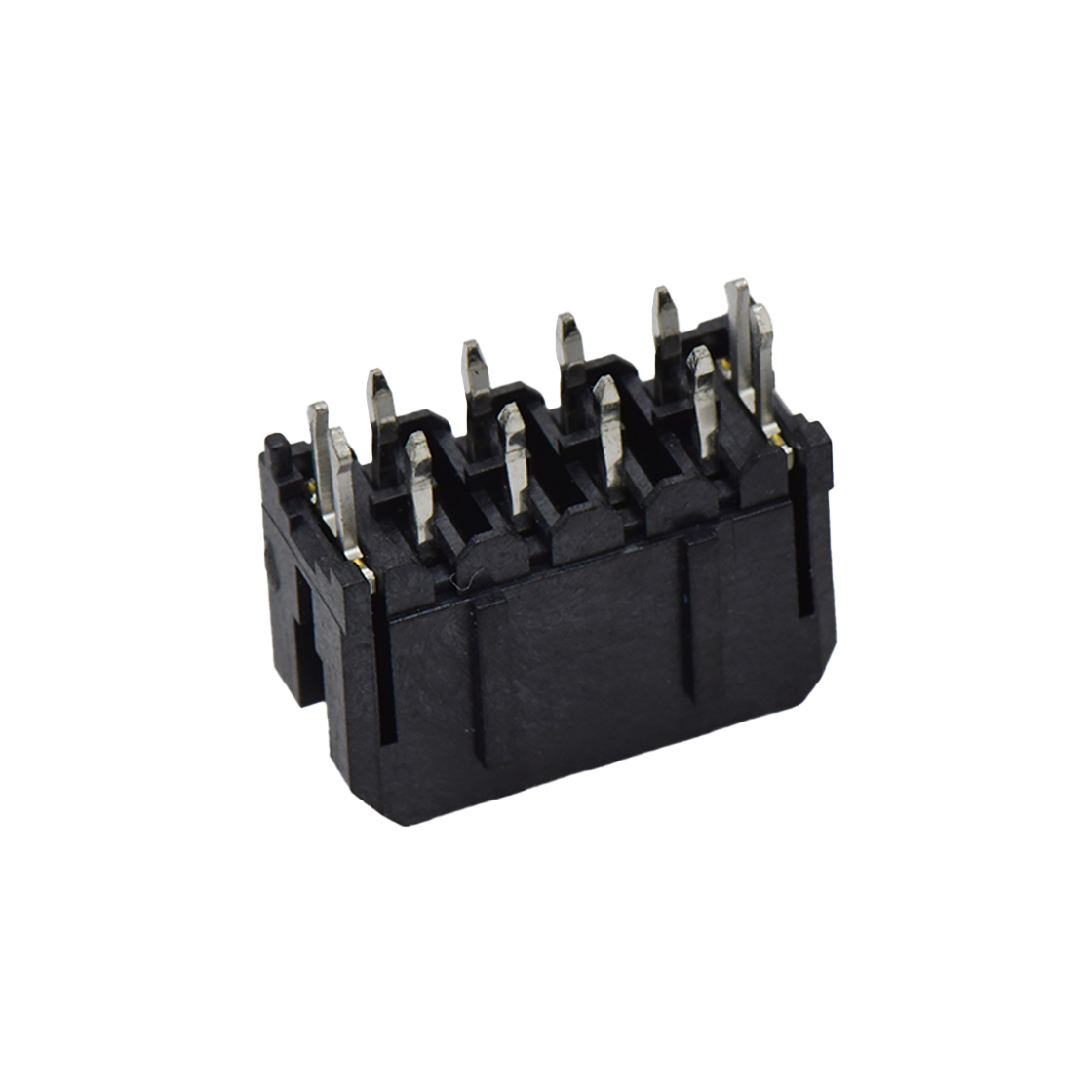 Pitch 3.00 mm 180°双排打K 带鱼叉带定位柱 立插Wafer 2x4pin 黑色 镀雾锡