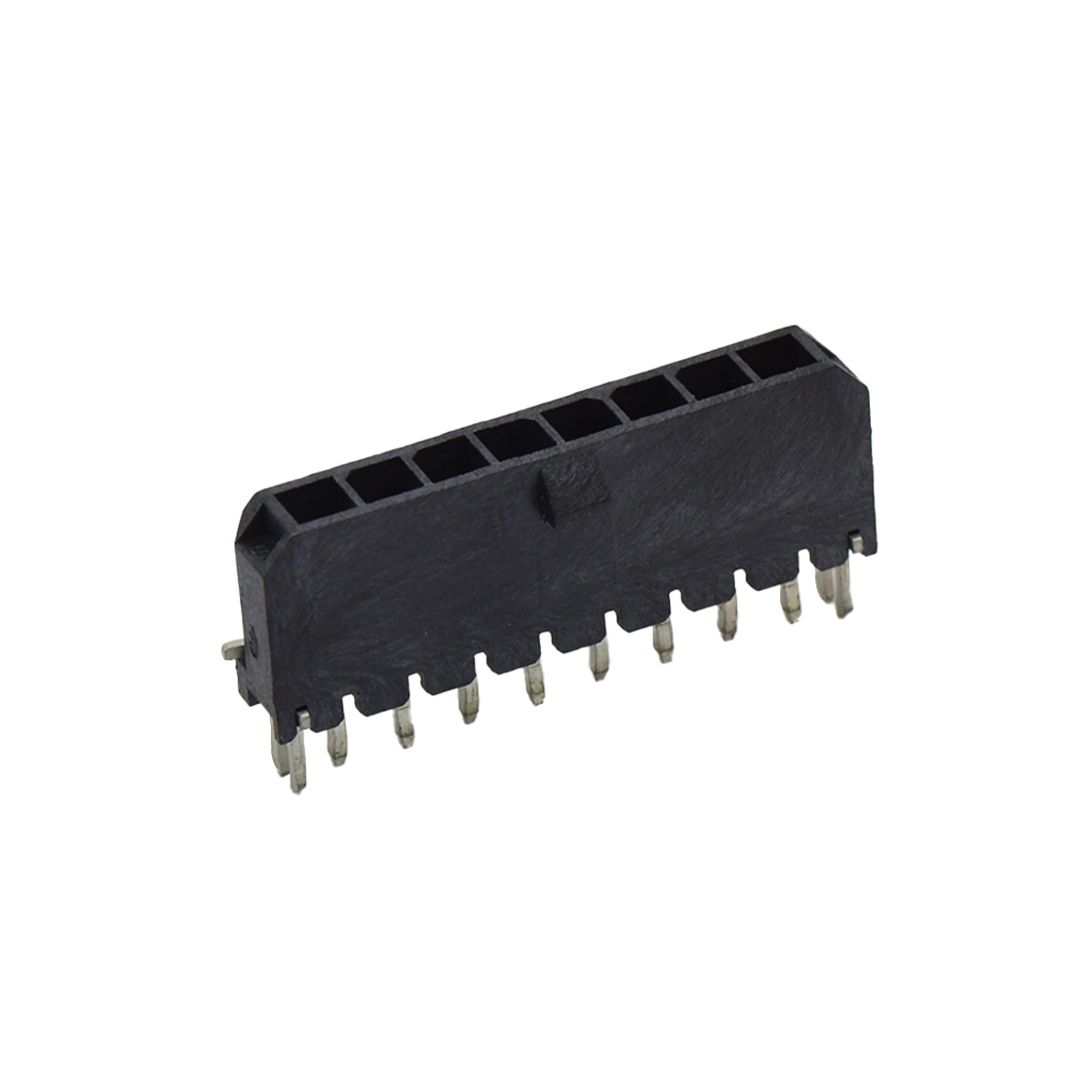 Pitch3.00mm 单排180°带扣带鱼叉脚 打外K Dip型 Wafer 8pin 黑色 镀亮锡