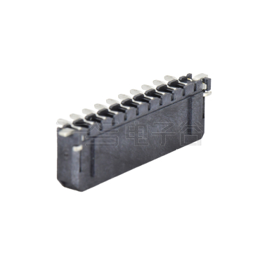 Pitch3.00mm 180º单排带扣立式SMT型 Wafer 10pin 黑色 镀雾锡